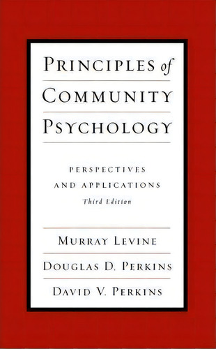 Principles Of Community Psychology, De Murray Levine. Editorial Oxford University Press Inc, Tapa Dura En Inglés