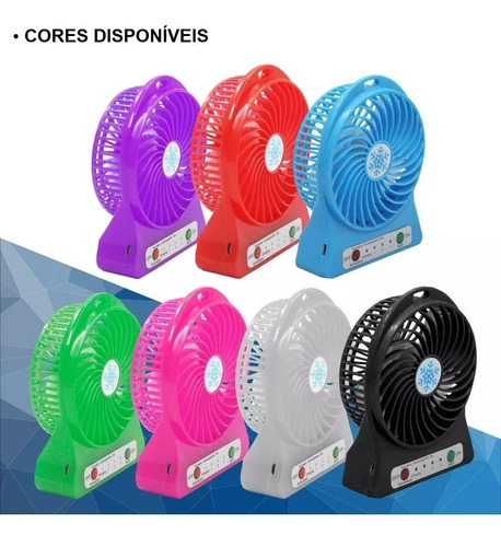 Mini Ventilador De Mão Portátil Recarregável 3 Velocidades