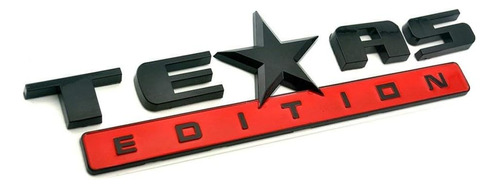 Texas Edition - Emblema Adhesivo 3m, Color Negro Y Rojo, Com