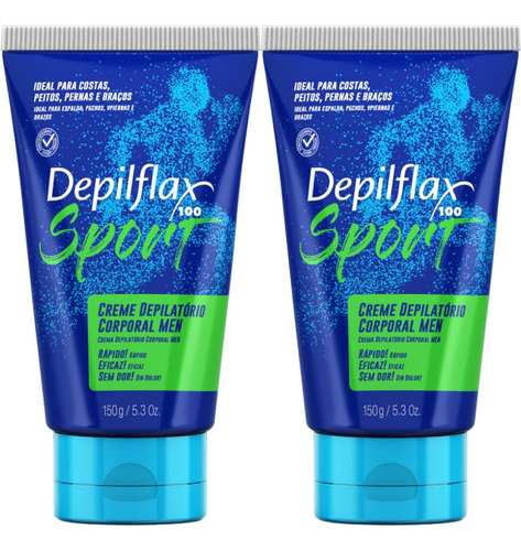 2un Creme Depilatorio Corporal Men Sport 150g Depilflax
