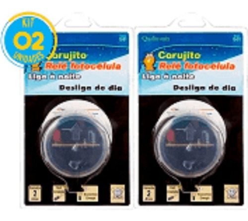 Kit 2 Relé Fotocélula Qualitronix Corujito Bivolt Qr51