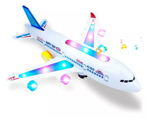 Avión Juguete Comercial Pasajeros Con Luces Y Sonidos Niños