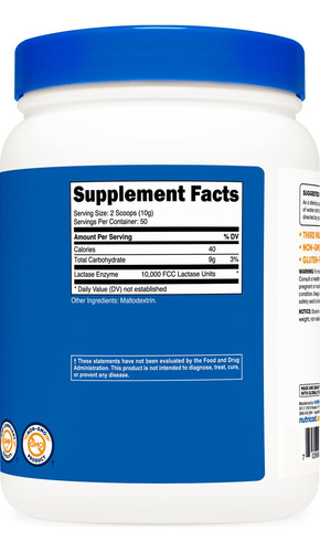 Suplemento Nutricost Lactase Em Pó 500g Sem Glúten