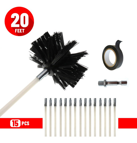 Kit Limpia Chimenea-combustión Lenta Cubre Cepillo De Pipa