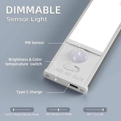 Luces Debajo Del Gabinete Con Sensor De Movimiento, Luces Le