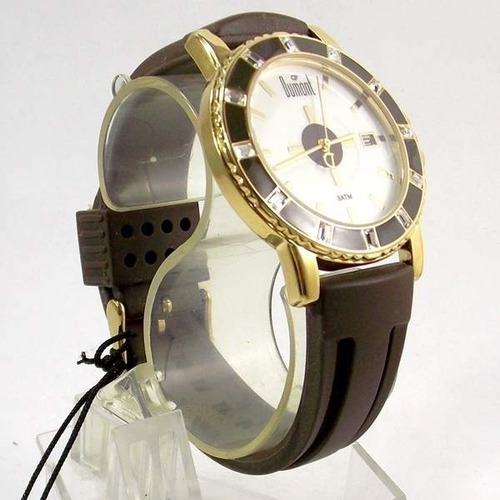 Sv48013s Relógio Dumont Feminino Pulseira Silicone Marrom
