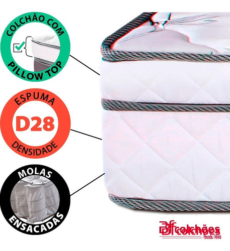 Cama Box Colchão Casal Molas Ensacadas Com Pillow + Box Baú