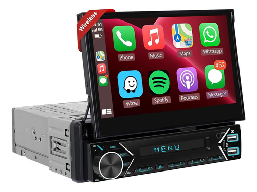 Radio Auto Pantalla 7'' Retráctil Táctil Android + Cámara