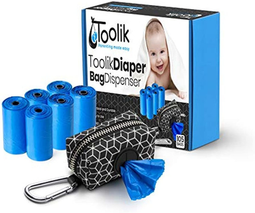 Dispensador De Bolsas De Pañales Toolik Con 105 Bolsas De Ba