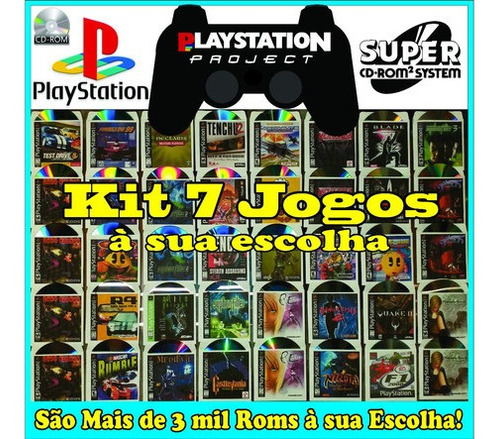 Kit 7 Discos Cdr Elgin Pacth Roms Ps1 Playstation C Envelope Mercado Livre