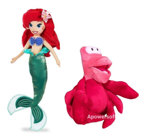 Peluche Ariel La Sirenita Y Sebastian Nuevos