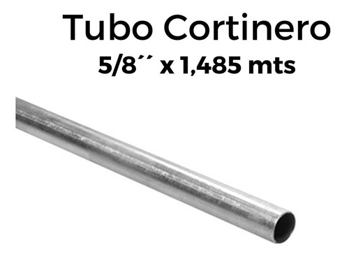 Tubo Cortinero De Aluminio 5/8´´ X 1,485 Mts + Soportes