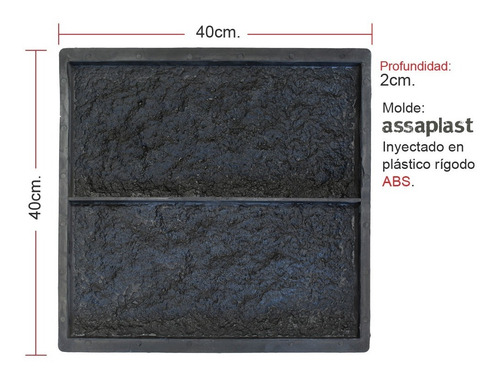 Moldes Revestimiento Concreto Piedra San Juan 20 X 40 Cm