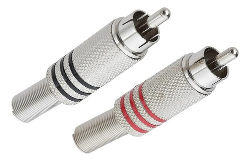 Kit C/24 Plug Rca Macho Metálico Conector Rca. São 12 Pares!