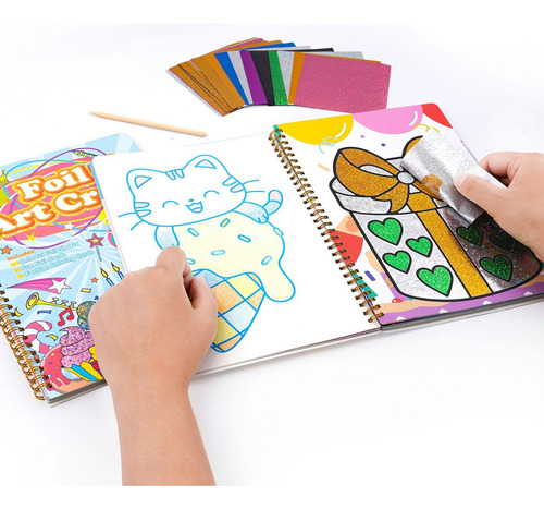 Libro De Pegatinas Con Papel De Aluminio Para Manualidades B