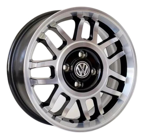 Rodas Vw Snowflake Kr R83 Aro 15 4x100 (jogo) + Bicos Cor Preto Diamantado