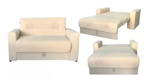 Sillon 2 Cuerpos Sofa Cama Ecocuero/chenille + Envio