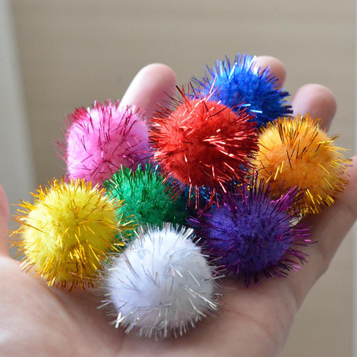 50 Piezas De Pompones Para Manualidades Y Pompones Borrosos,