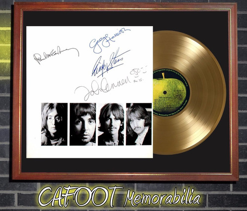 The Beatles White Album Tapa Lp Firmada Disco Oro Enmarcado