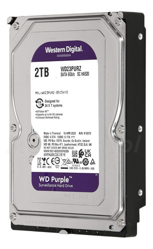 Disco Duro Western Digital 2tb Purple Wd23purz Color Púrpura