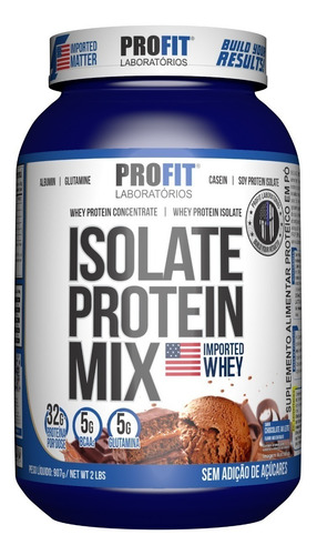 Suplemento em pó ProFit Laboratórios  Isolate Protein Mix proteínas Isolate Protein Mix sabor  chocolate ao leite em pote de 907g