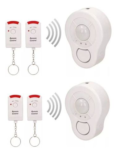 Pack 2 Alarmas Sensor De Movimiento Inalambrico Casa Local 