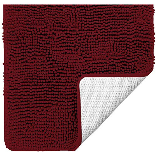 Alfombra De Baño Absorbente De Felpilla Extra Suave Borgoñ