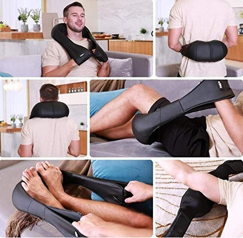 Masajeador Cervical Lumbar 16 Rodillos Con Calor Premium
