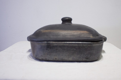 Olla De Barro Cuadrada Negra Platinada Tipo Essen Negro