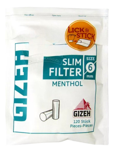 Filtros Gizeh Menthol Slim - 10 Bolsas