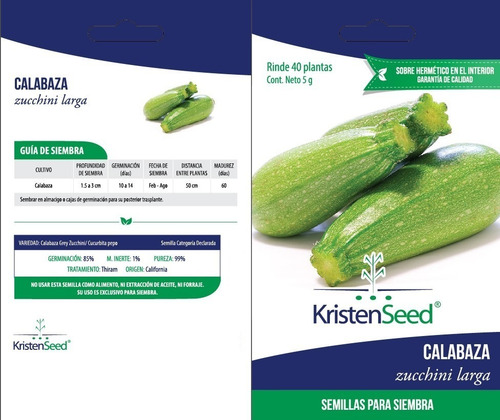 Sobrecitos De Semilla De Calabaza Grey Zucchini Con 10 Pzs