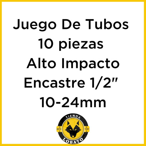 Imagen 8 de 10 de Juego De Tubos Para Llave Impacto Makita Dowen Einhell 10pzs