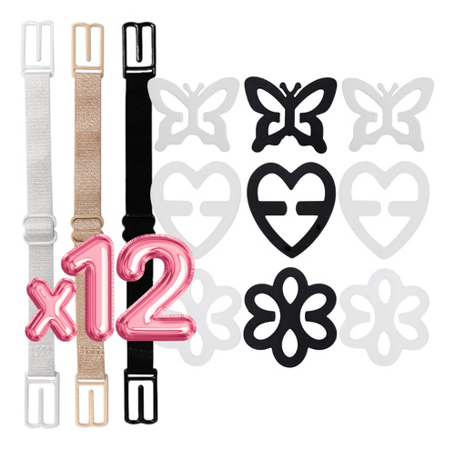Clips Sujetador Correas Bra Strap Elástico Ajustable 12pzs F