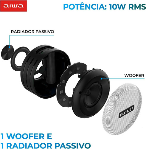 Caixa De Som Speaker Bluetooth Aws-sp-02 Aiwa - Vitrine Preto (Usado)