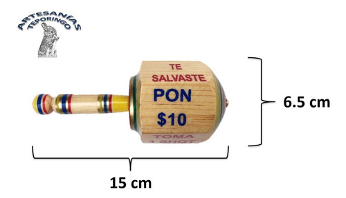 Imagen 3 de 4 de Pirinola Toma Shots Extra Grandes De Madera, Juego De Mesa.