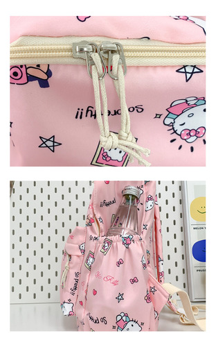 Bonita Mochila Escolar De Hello Kitty Con Dibujos Animados P