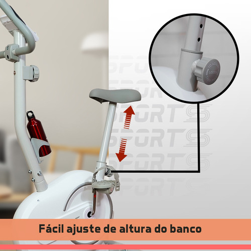 Bicicleta Ergométrica Vertical V1000 Connect Consport Branco