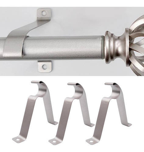 Suportes De Haste De Cortina Ajustável De 22mm Prata