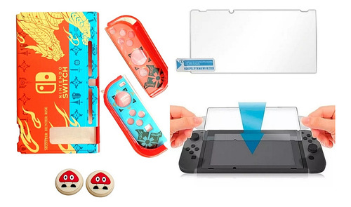 Carcaza /acrílico Para Nintendo Switch+ Vidrio+ Protectores.