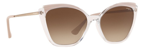 Lente De Sol Vogue 0vo5266sl Cat Eye Gradient Brown Shiny Clear+top Nude Brushed Light Gold