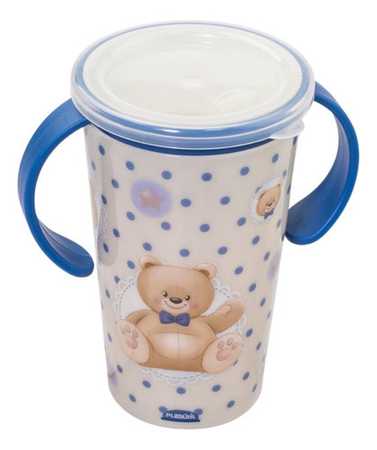 Copo De Transição Infantil Antivazamento Bebê Copo Magic 360 Cor Azul Urso Nome Do Desenho Bichinhos