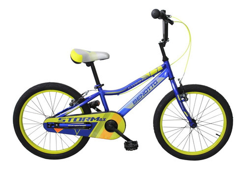 Bicicleta Niño Cross Stormax R20 1v Frenos V Azul Benotto Color Azul/amarillo