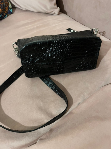 Cartera Cuero Genuino Croco Negro Eitana.ok 