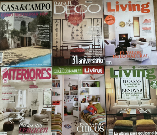Lote De 6 Revistas De Decoración Casa Y Campo , Interiores (Usado)
