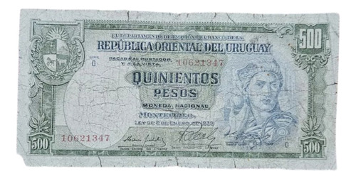 500 Pesos Billete De Uruguay Moneda Nacional
