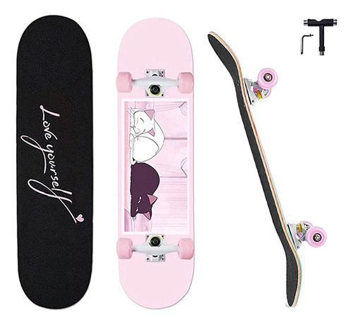 Patineta Rosa De Anime Premium 31 X 8 Pulgadas Para Niñas