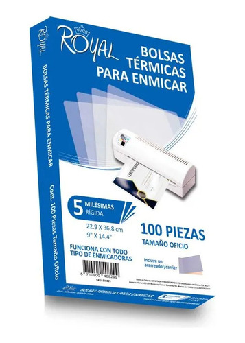 Mica Térmica Royal 040829 Para Enmicar Oficio 5mil. 100pzs