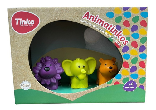 Animalitos Intercambiables Juego Encastre Goma Tinko 8100