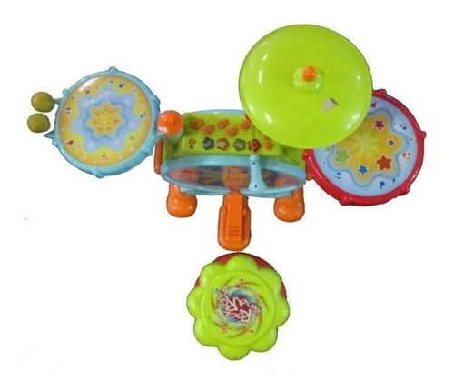Bateria Musical Infantil C/ Banqueta Y Microfono Hola 666 Ed