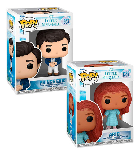 Funko Pop Ariel 1362 + Eric 1363 Disney Live Action Mermaid